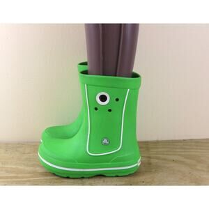Crocs Kids Green Rain Boots J1 Jaunt Wellies Pull On Boy Girls Shoes